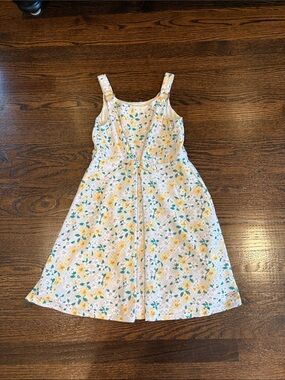 Tahari Girls Yellow and Green Floral Sundress - Sleeveless Casual Dress